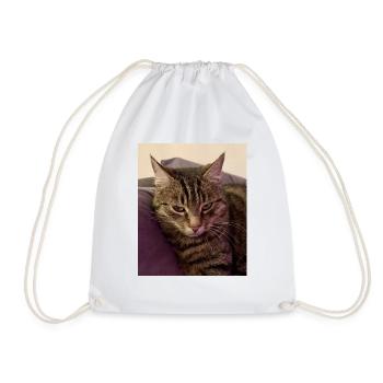 The angry cat - Drawstring Bag - white - Front