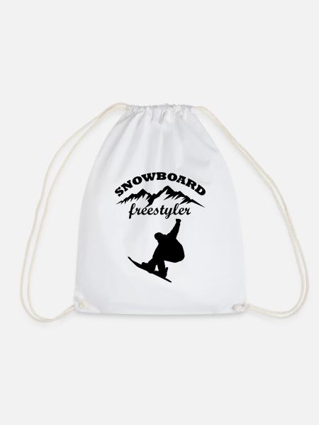 Snowboard Snowboarder - Turnbeutel - Weiß