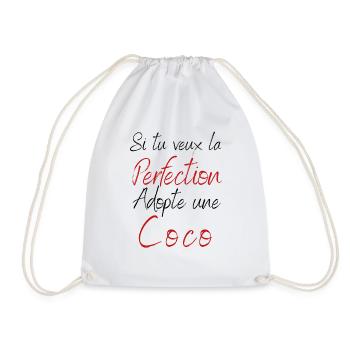 Si tu veux la perfection adopte une COCO - Sac de sport léger - blanc - Devant