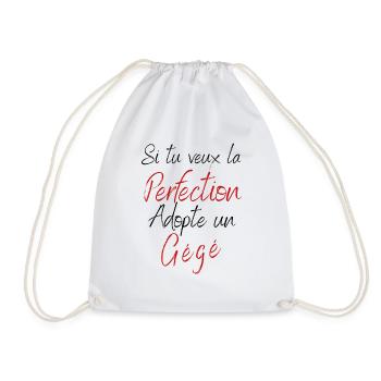 Si tu veux la perfection adopte u gégé - Sac de sport léger - blanc - Devant