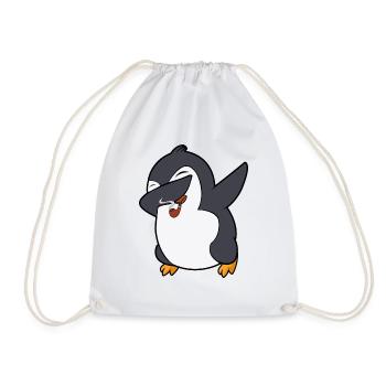 dab dabbing pinguin pfeifenraucher einhorn zubehör - Turnbeutel - Weiß - Vorne