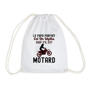 Humour Papa motard - Sac de sport léger - blanc - Devant