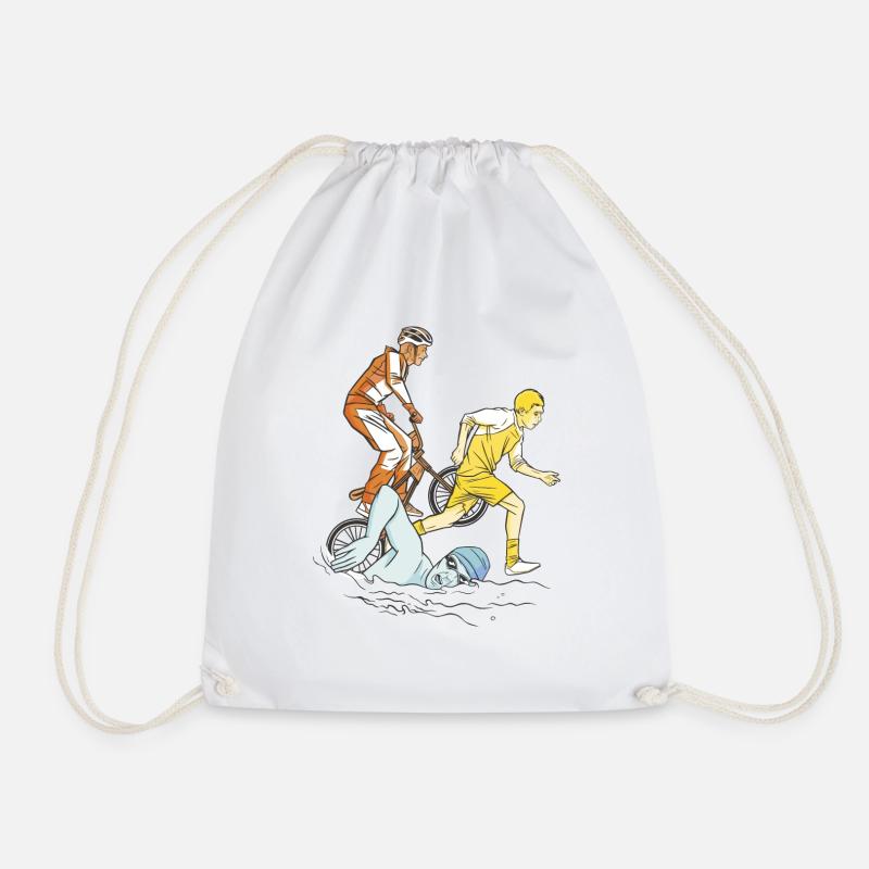Triathlon with BMX - Drawstring Bag - white