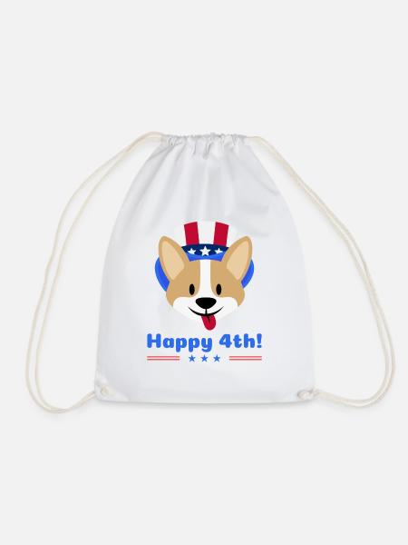 Happy 4th Corgi - 4th July - Turnbeutel - Weiß