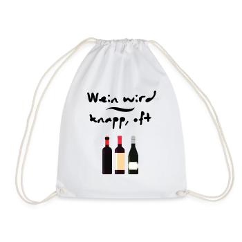 witziges Wein wird knapp trinken Design - Turnbeutel - Weiß - Vorne