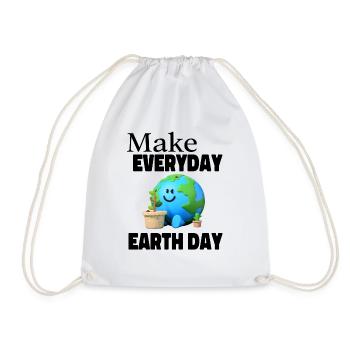 Earth Day Planet Earth Climate Environment Gift Idea - Drawstring Bag - white - Front