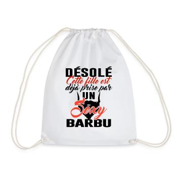 Fille prise par un sexy barbu 1 - Sac de sport léger - blanc - Devant