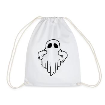 Comic funny floating ghost - Drawstring Bag - white - Front