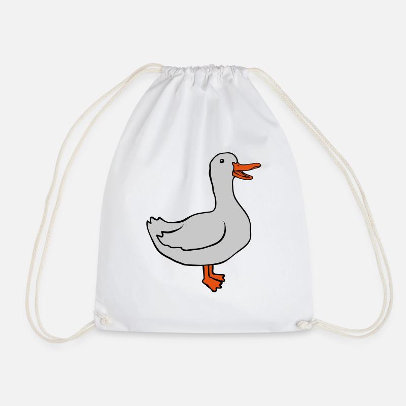 Süße glückliche Gans Design - Turnbeutel - Weiß