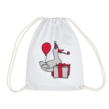 Birthday Party Celebrate Goose - Drawstring Bag - white - Front
