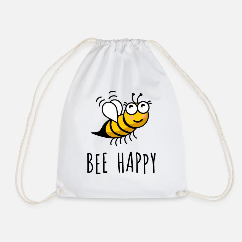 bee happy - Turnbeutel - Weiß