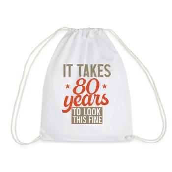It takes 80 years retro birthday gift - Sac de sport léger - blanc - Devant