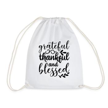 8 grateful thankful and blessed - Turnbeutel - Weiß - Vorne