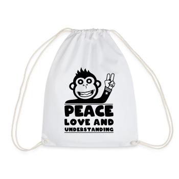 Peace love and understanding - Drawstring Bag - white - Front