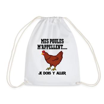 Mes poules m'appellent je dois y aller - Sac de sport léger - blanc - Devant