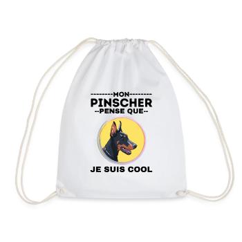 Chien de race PINSCHER 1 - Sac de sport léger - blanc - Devant