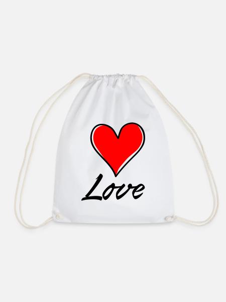 herz love - Turnbeutel - Weiß