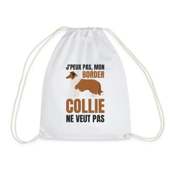 Border collie chien doux - Sac de sport léger - blanc - Devant