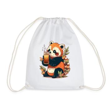 Happy red panda aime la bière - Sac de sport léger - blanc - Devant