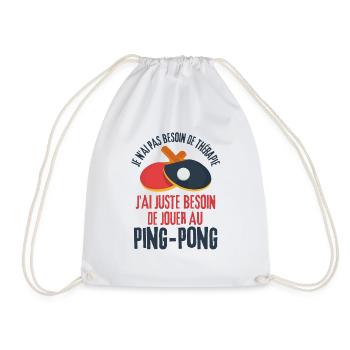 Jouer au ping pong - Sac de sport léger - blanc - Devant