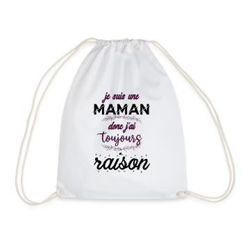 je suis une maman donc j ai toujours raison 2 - Sac de sport léger - blanc - Devant