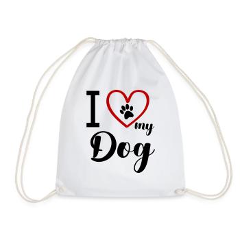 i love my dog - Turnbeutel - Weiß - Vorne