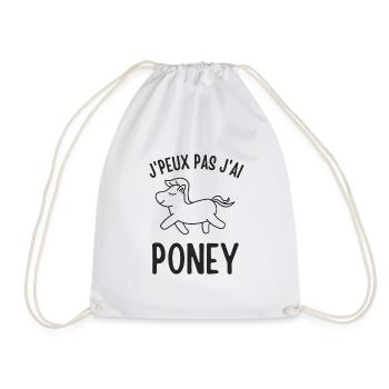 Poney cheval équitation - Sac de sport léger - blanc - Devant