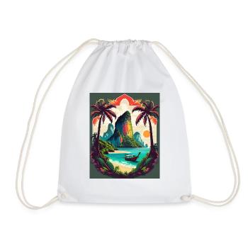 Krabi Island: the island where dreams come true - Drawstring Bag - white - Front