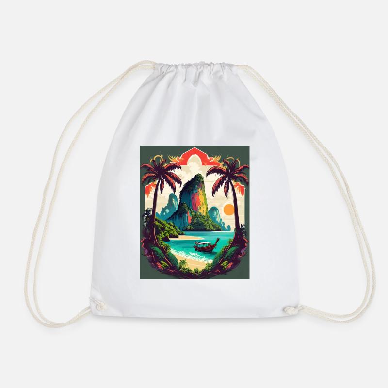 Krabi Island: the island where dreams come true - Drawstring Bag - white