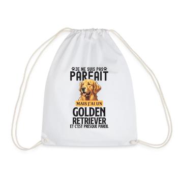 Chien de race golden retriever chien doux - Sac de sport léger - blanc - Devant