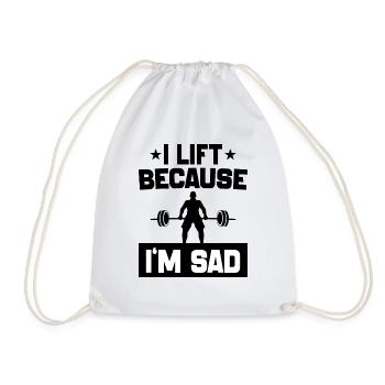 I Lift Because I'm Sad workout Joke motivation gym - Sac de sport léger - blanc - Devant
