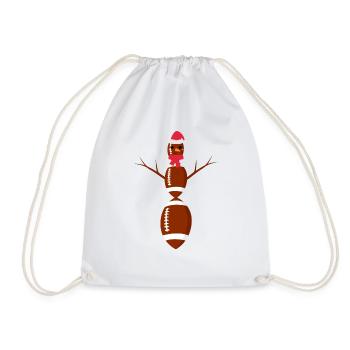 Rugby bonhomme de neige Noël - Sac de sport léger - blanc - Devant