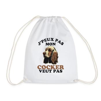Humour chien de race cocker - Sac de sport léger - blanc - Devant