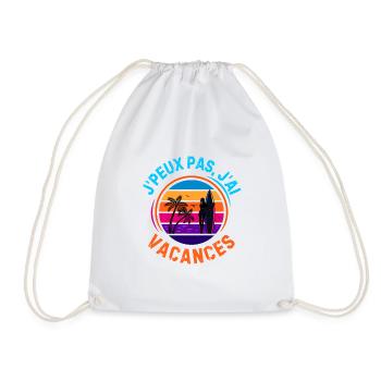 Je ne peux j ai vacances d été surf - Sac de sport léger - blanc - Devant