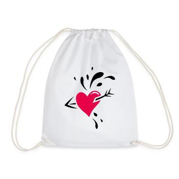 Coeur traversé d’une flèche - Sac de sport léger - blanc - Devant