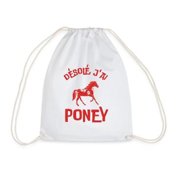 Poney cheval - Sac de sport léger - blanc - Devant