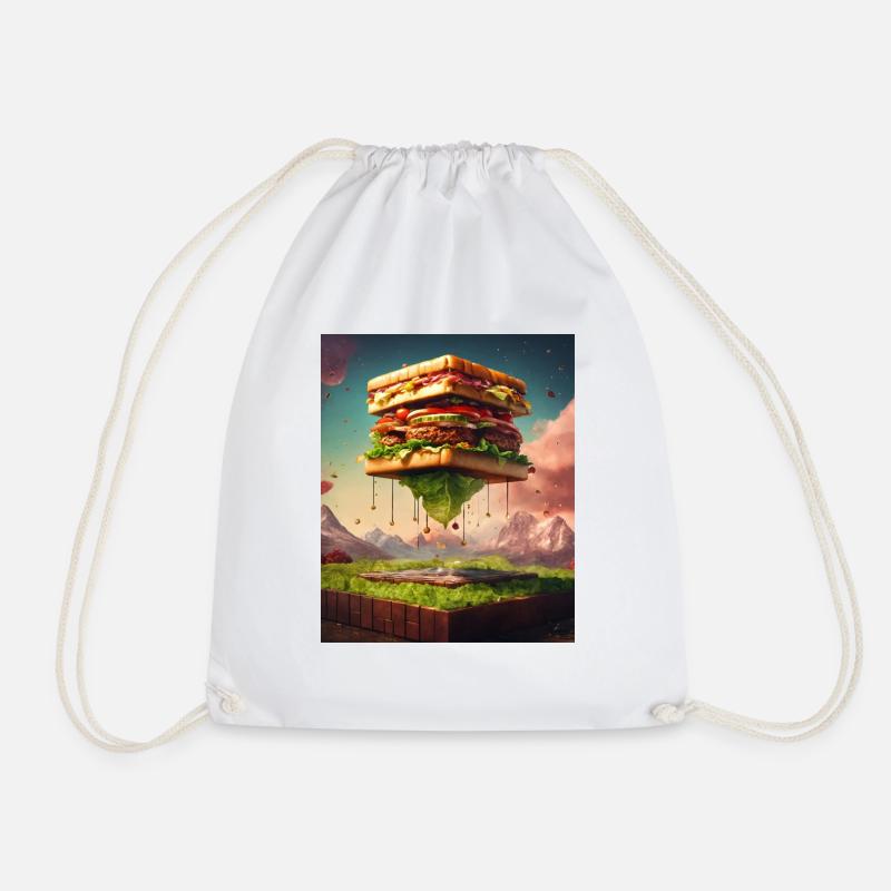 3D Burgerwürfel: Digitale Kunst - Turnbeutel - Weiß