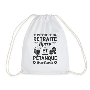 Retraite apéritif et pétanque 1 - Sac de sport léger - blanc - Devant