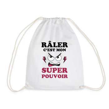 Râler c est mon super pouvoir 2 - Sac de sport léger - blanc - Devant