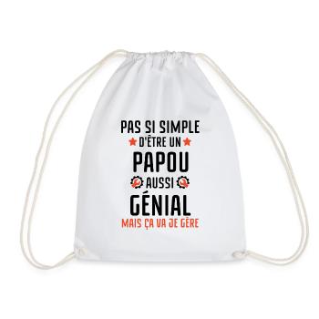 Pas facile d être un papou aussi génial - Sac de sport léger - blanc - Devant