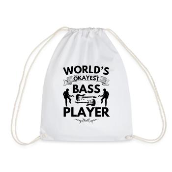 Bass player guitarist bassist - Drawstring Bag - white - Front