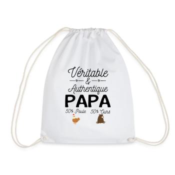 Papa moitié poule moitié ours - Sac de sport léger - blanc - Devant