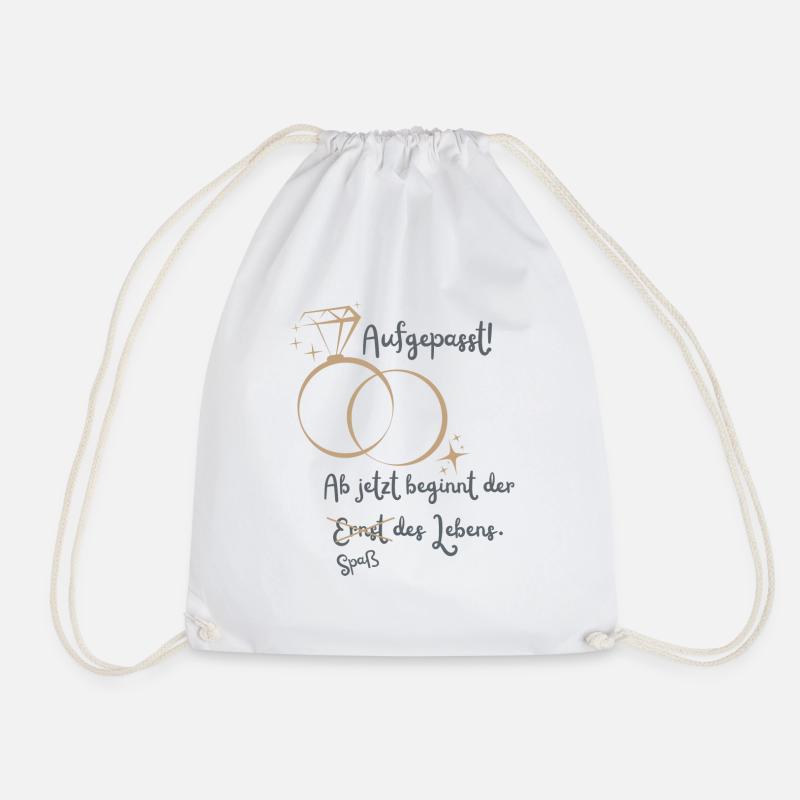Hochzeit Verlobt Junggesellinnenabschied - Turnbeutel - Weiß