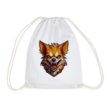 Chihuahua sauvage, en colère, pugnace, combatif - Sac de sport léger - blanc - Devant