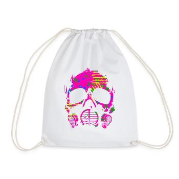 Regenbogen Pink Camo Gasmaske - Turnbeutel - Weiß - Vorne