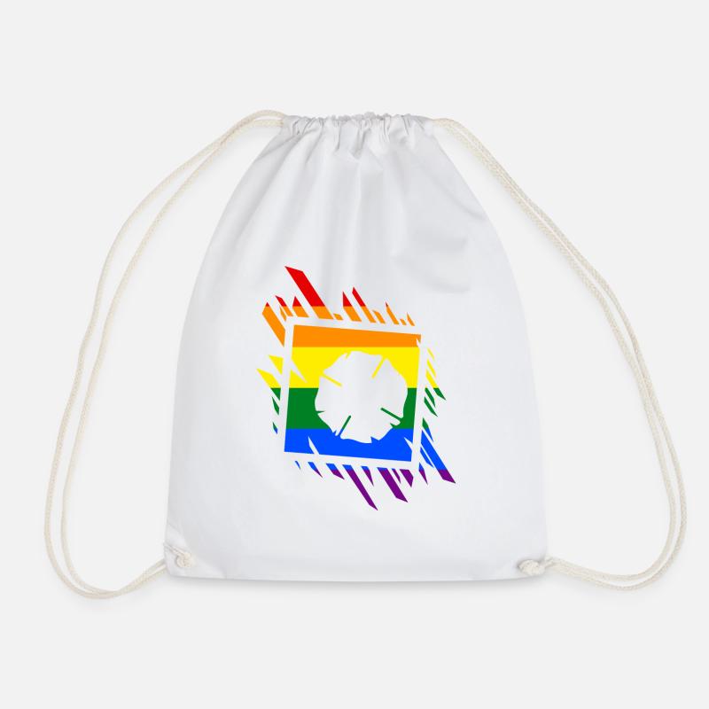 Florian Cross - Regenbogen - Feuerwehrmann Geschenk - LGBT - Turnbeutel - Weiß
