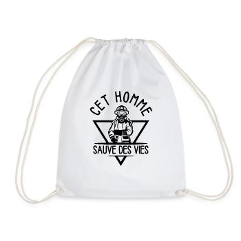 Cet homme sauve des vies pompier - Sac de sport léger - blanc - Devant