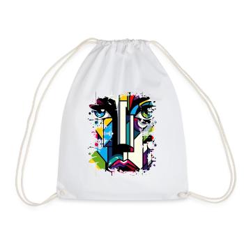 Women girl power design art female feminism symbol - Drawstring Bag - white - Front