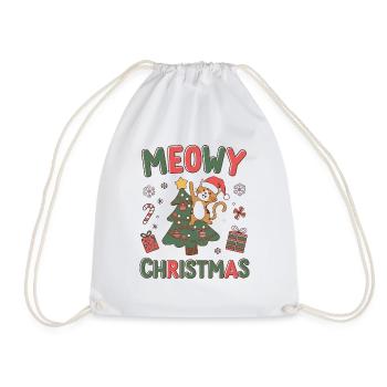 Meowy Christmas - Noël et Chat Fun - Sac de sport léger - blanc - Devant