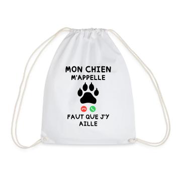 Mon Chien m appelle faut que j y aille - Sac de sport léger - blanc - Devant